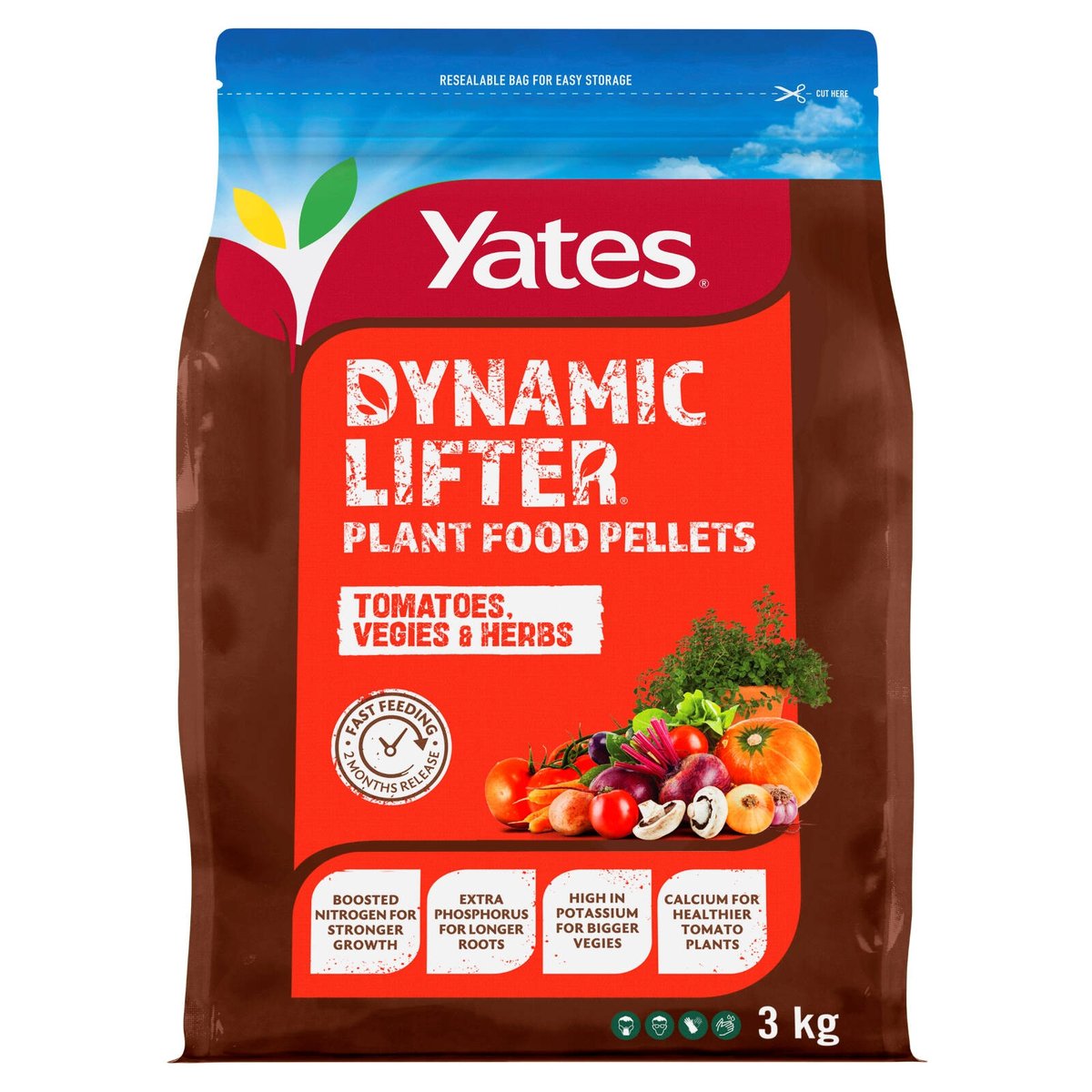 Yates 3kg Dynamic Lifter Plant Food Pellets Tomatoes, Vegies & Herbs