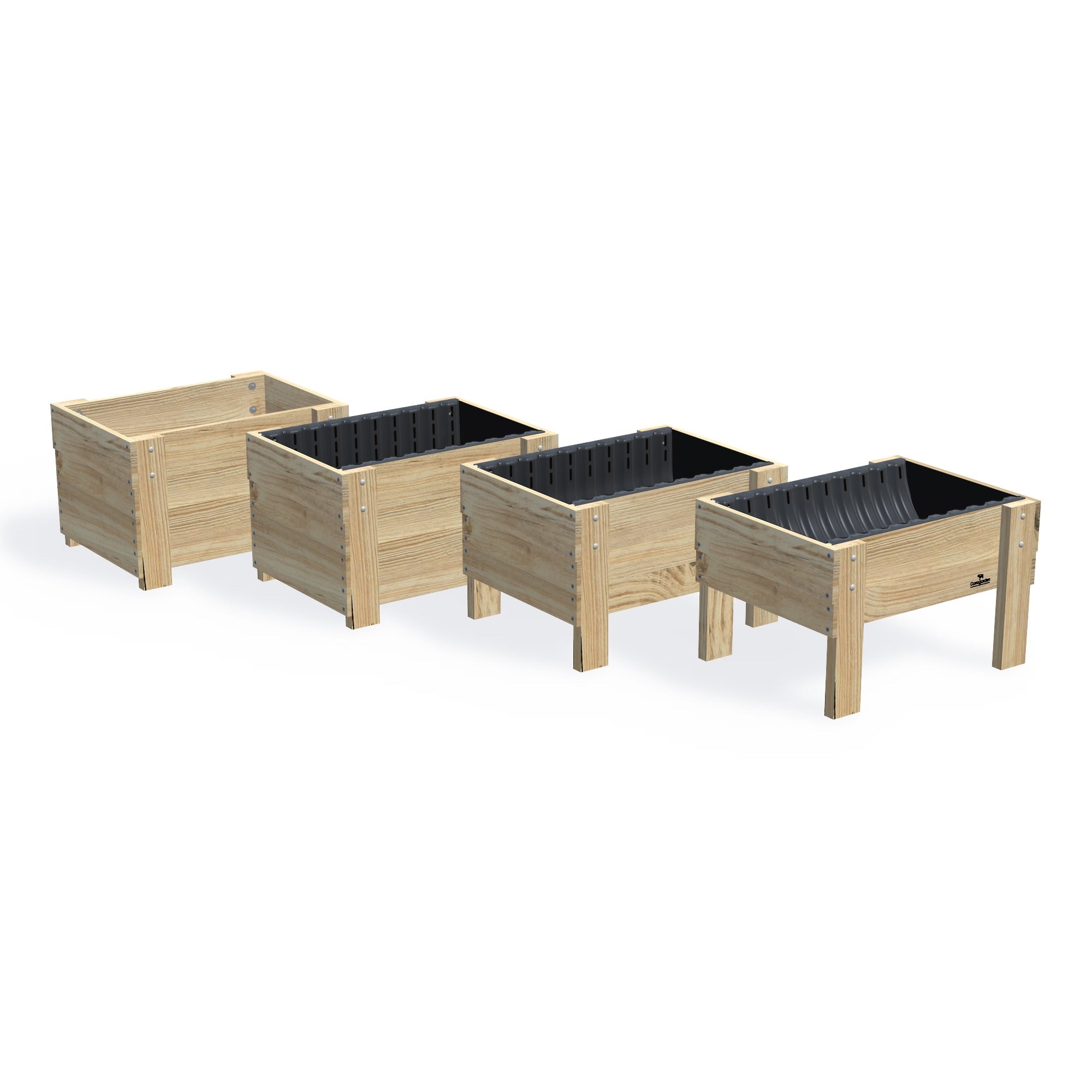 COMPACT Planter Box β the full range of timber garden beds, shown together