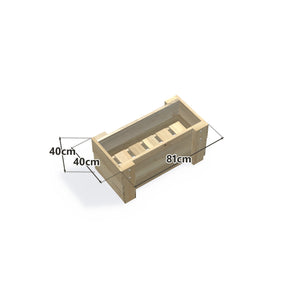 Slimline Planter Box with Trellis, Compact (1 Trough) / Low 40cm — timber planter boxe, dimensions labelled