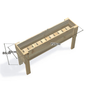 Slimline Planter Box with Trellis, Large (2 Troughs) / High 80cm — timber planter boxe, dimensions labelled