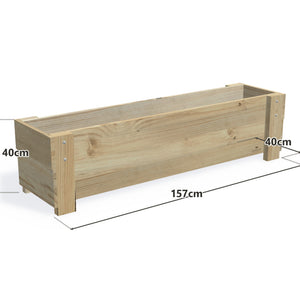 Slimline Planter Box with Trellis, Large (2 Troughs) / Low 40cm — timber planter boxe, dimensions labelled
