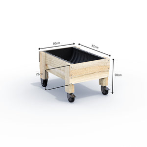 COMPACT Planter Box on Wheels/Castors Kit - 81x60x50cm(h) - Australia Wide Shipping