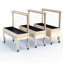LARGE Raised Garden Bed with Trellis, Pot Shelf & Wheels Kit - Timber 157x60x80cm(h)