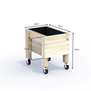 COMPACT Raised Garden Bed on Legs on Wheels/Castors Kit  - 81x60x80cm(h) - Australia Wide Shipping