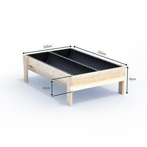 Extra Wide Large Raised Garden Bed - Double Width