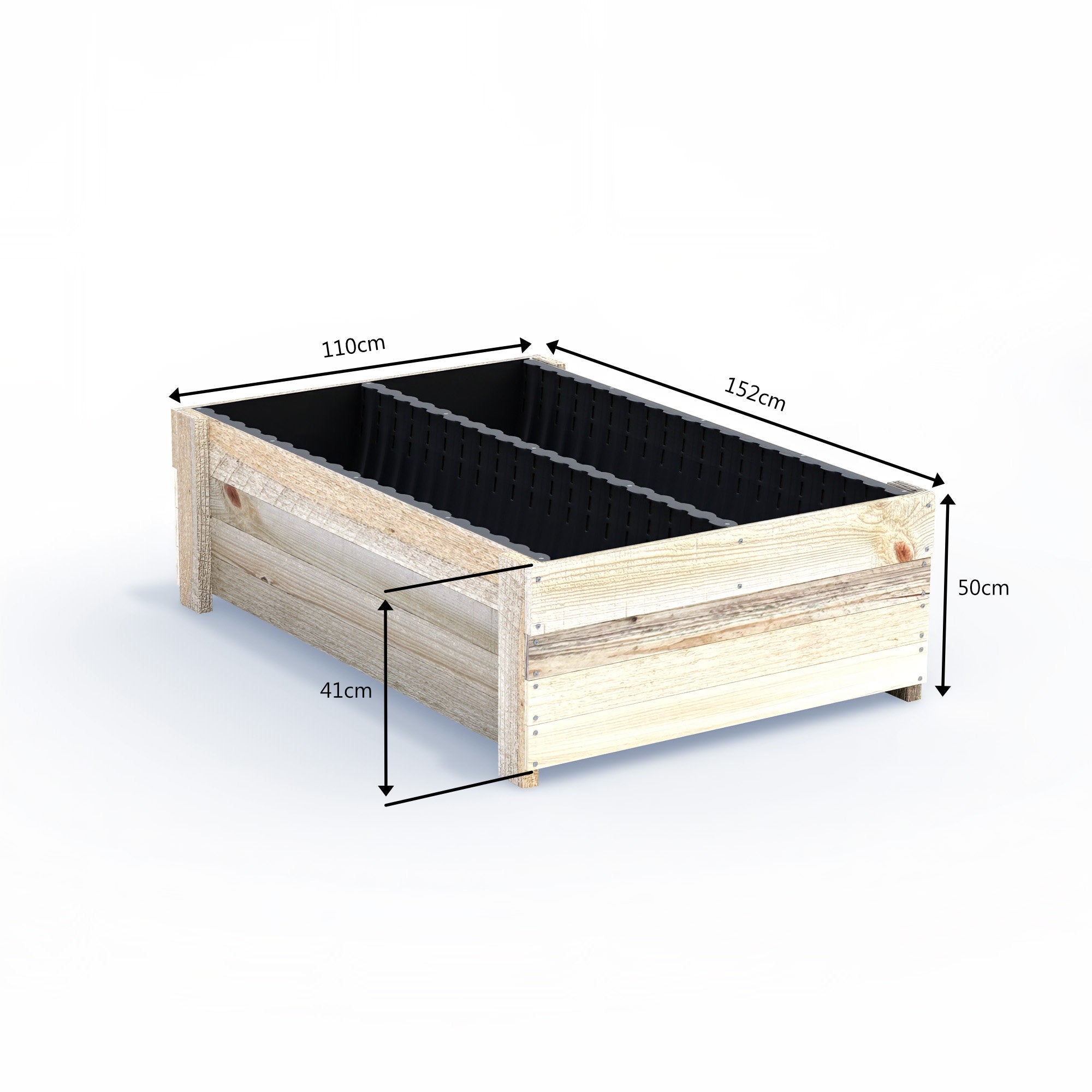 Extra Wide Large Raised Garden Bed - Double Width