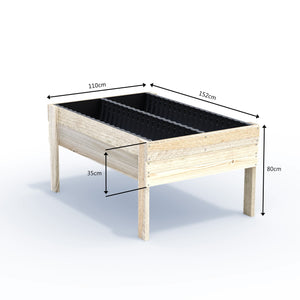 Wide Raised Garden Bed Kit - 80cm high