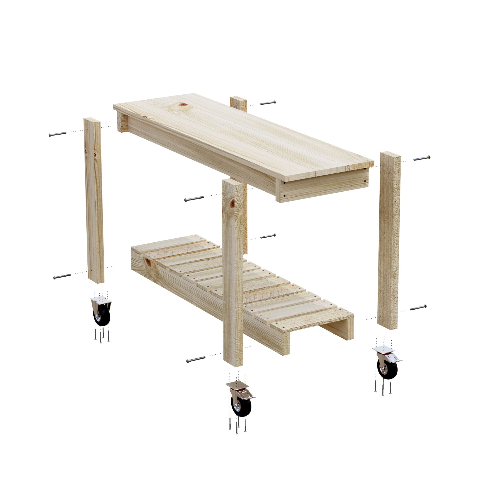 Potting Bench Flat Pack Kit (Optional Wheels)