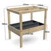 Wide Raised Garden Bed with Grow Frame - 80cm high, 23cm tub - 157 x 110 x 160cm, dimensions labelled