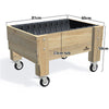 COMPACT Planter Box on Wheels/Castors, 23cm — timber garden bed, dimensions labelled