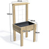 COMPACT Raised Garden Bed with Trellis & Pot Shelf, 23cm — timber garden bed, dimensions labelled