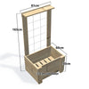 Compact Slatted Raised Planter Box with Trellis on Legs, 50cm high — timber planter boxe, dimensions labelled