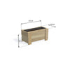 Corrogarden Slimline planter box, 81cm long, 40cm wide, 40cm low height, timber planter holding one Northcote self-watering trough — dimensions