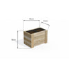 Dimensions: timber planter box for 2 self-watering pots (2 pot 85cm), 58cm planter, timber to the ground. 53cm wide, planting height 58cm.