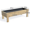LARGE Planter Box Kit - 157x60x50cm(h), 23cm — timber garden bed, dimensions labelled