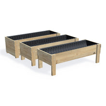 LARGE Planter Box Kit - 157x60x50cm(h) — the full range of timber garden beds, shown together
