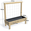 LARGE Planter Box with Trellis & Pot Shelf Kit, 23cm — timber garden bed, dimensions labelled