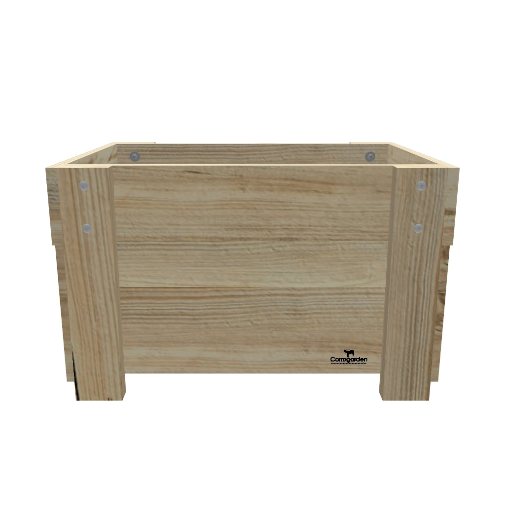 COMPACT Planter Box, 33cm (Slatted Base) — elevated timber planter box on legs — 3D model