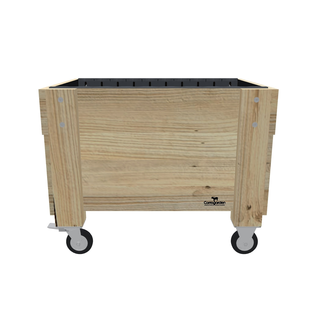 COMPACT Planter Box on Wheels/Castors Kit - 81x60x50cm(h), 41cm — portable timber planter box on castors — 3D model