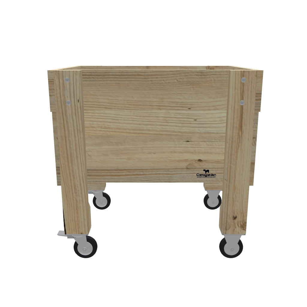 COMPACT Raised Garden Bed on Legs on Wheels/Castors, 33cm (Slatted Base) — portable timber raised garden bed on castors — 3D model
