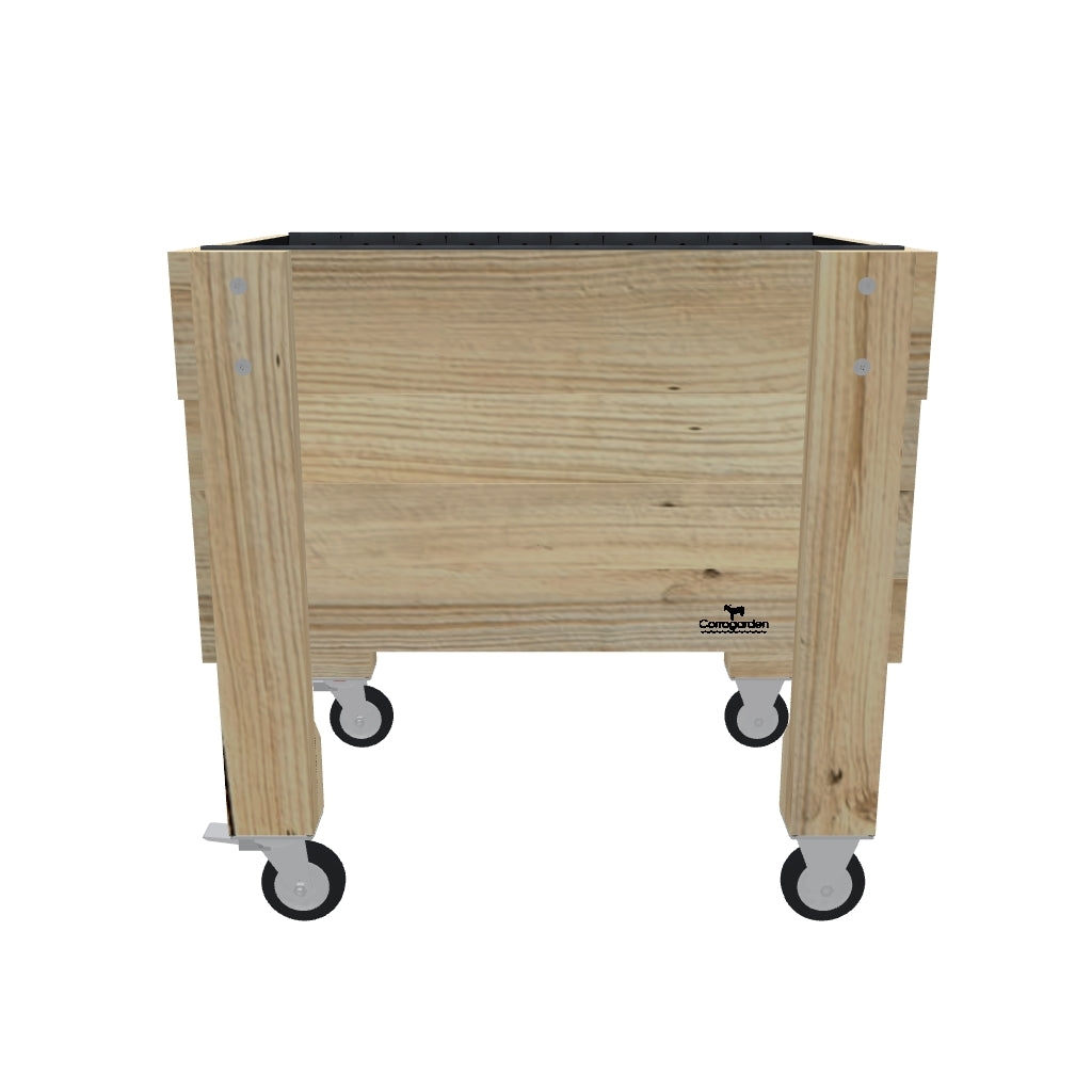 COMPACT Raised Garden Bed on Legs on Wheels/Castors Kit  - 81x60x80cm(h), 41cm — portable timber raised garden bed on castors — 3D model