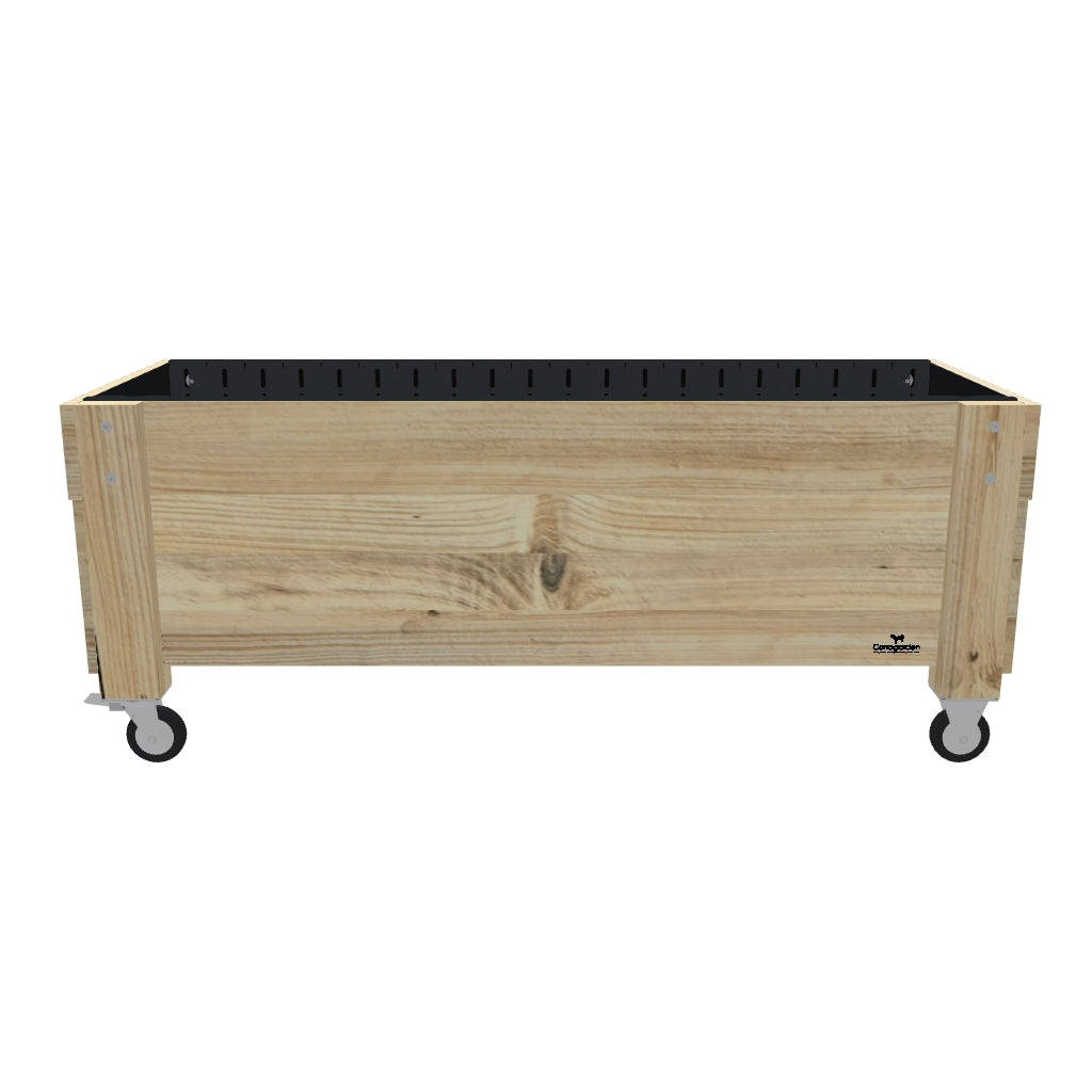 LARGE Planter Box on Wheels Kit, 41cm — portable timber planter box on castors — 3D model