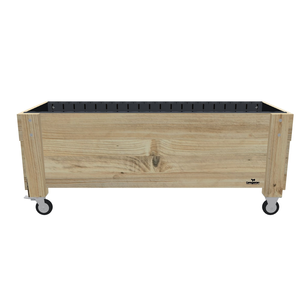 LARGE Planter Box on Wheels Kit, 41cm — portable timber planter box on castors — 3D model