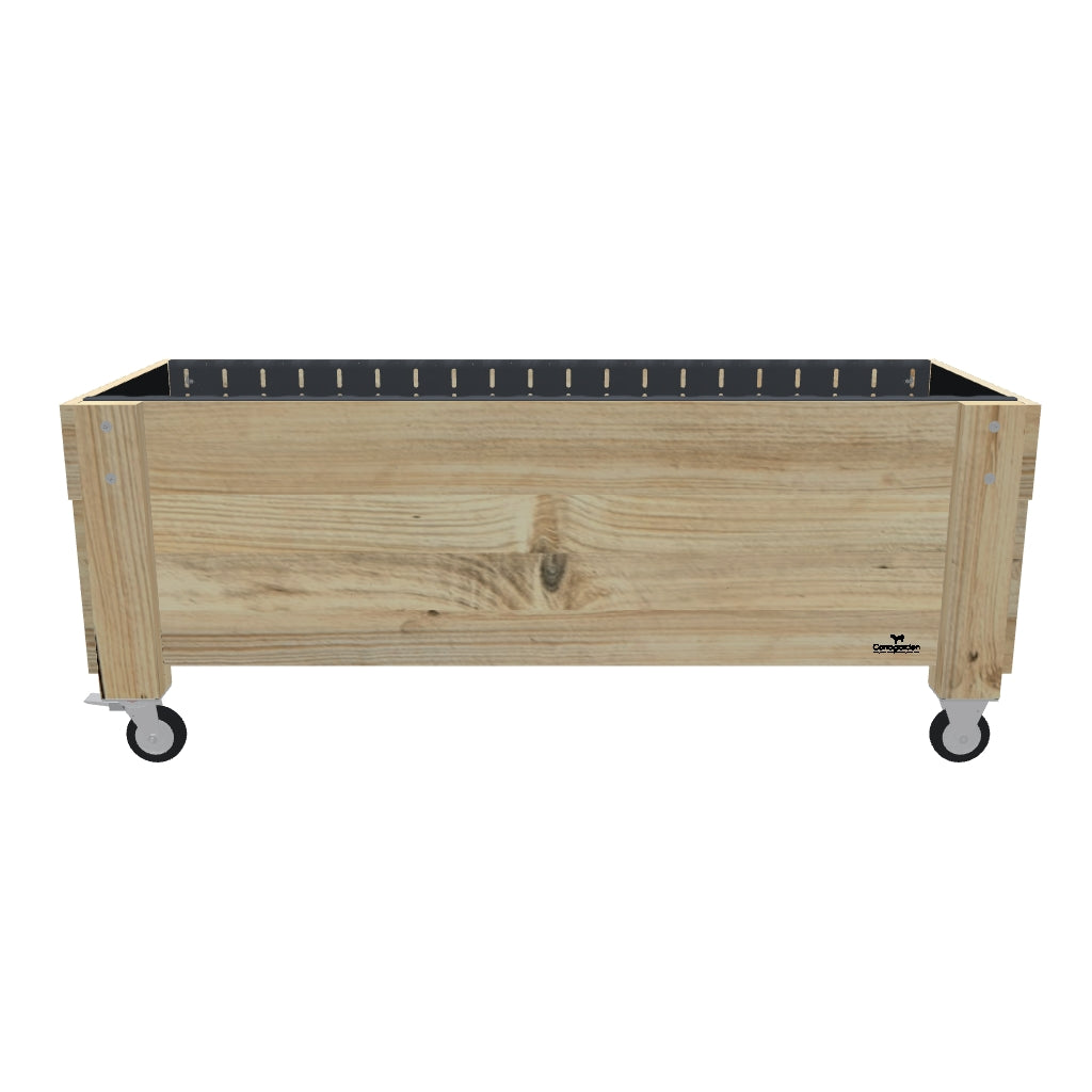 LARGE Planter Box on Wheels Kit, 41cm — portable timber planter box on castors — 3D model