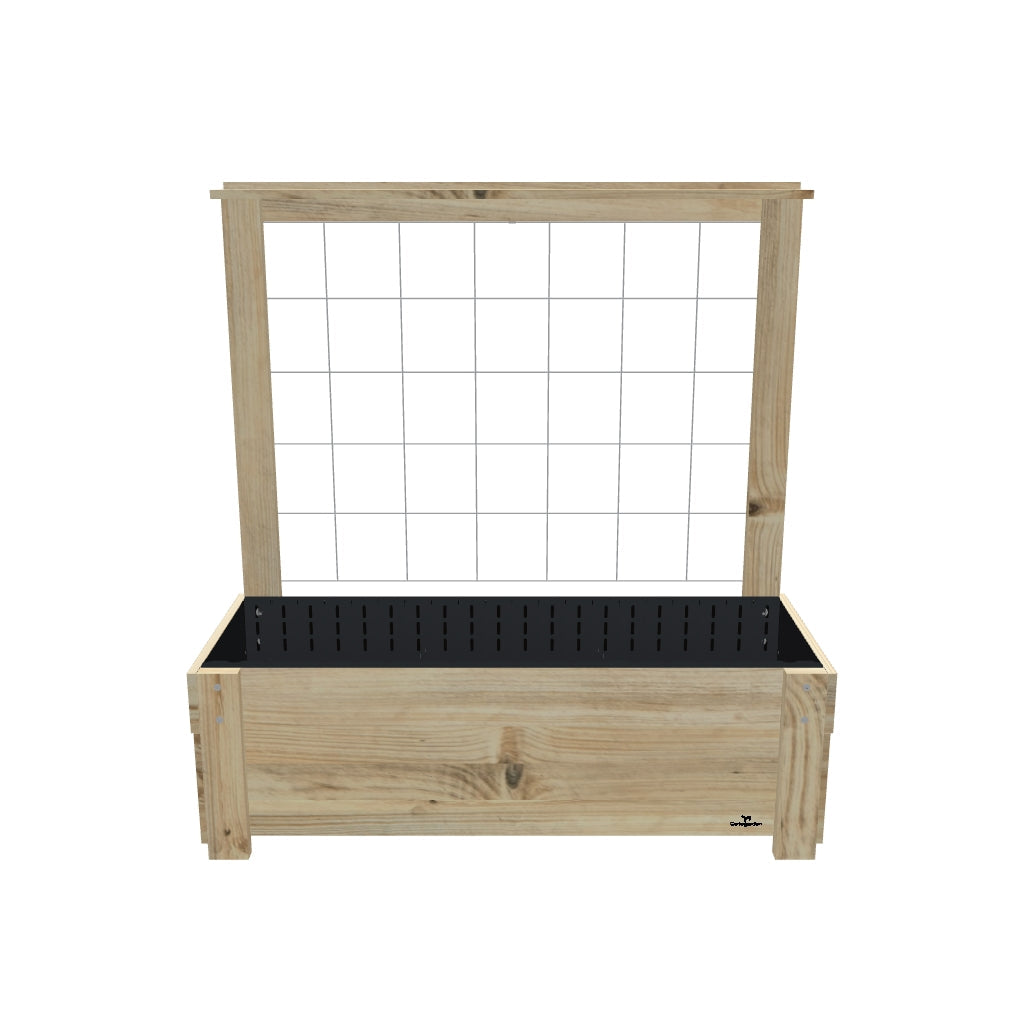 LARGE Planter Box with Trellis & Pot Shelf Kit, 41cm — elevated timber planter box on legs — 3D model