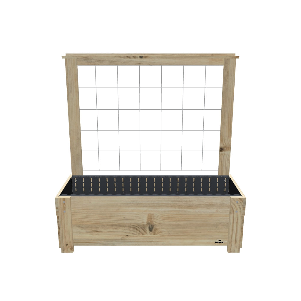 LARGE Planter Box with Trellis & Pot Shelf Kit, 41cm — elevated timber planter box on legs — 3D model