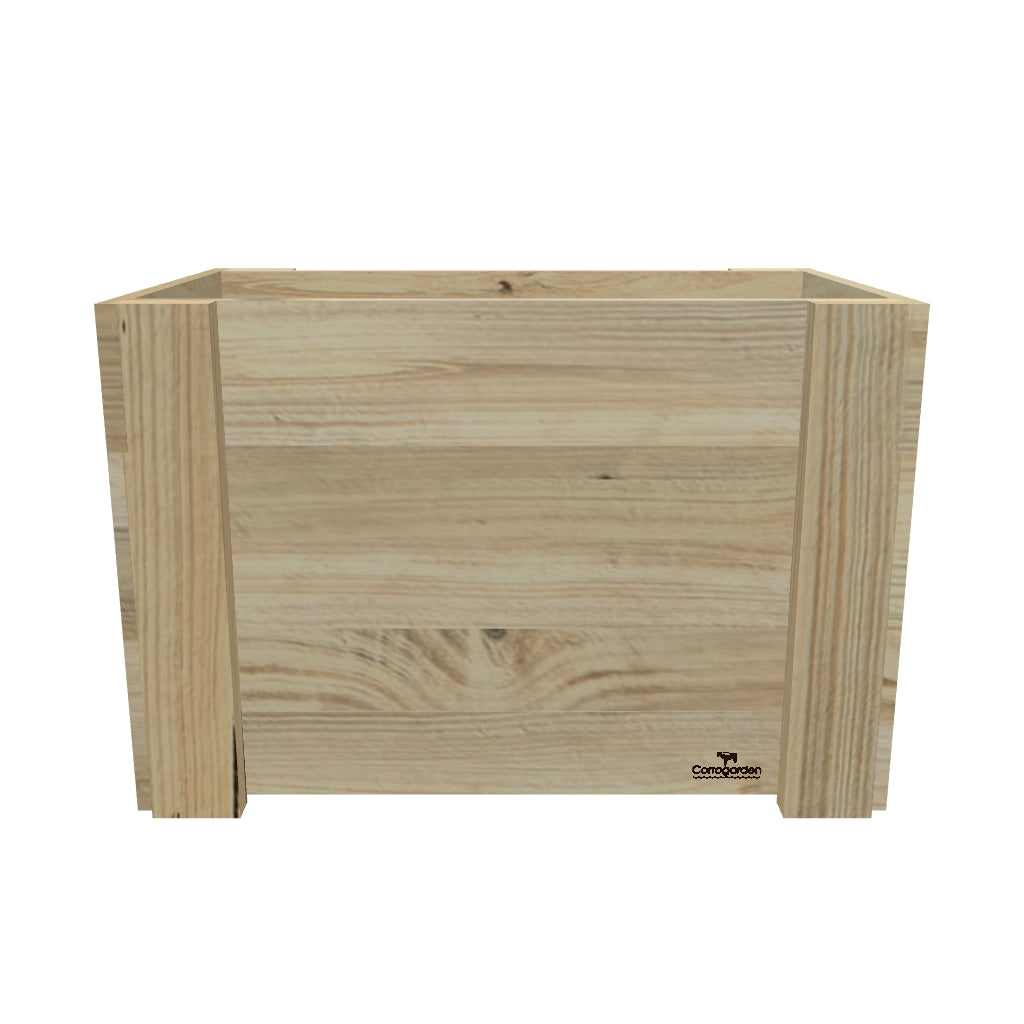 Privacy Screen Planter Box (draft), 2 Pot (85cm) / No Screen (58cm) — timber planter boxe, dimensions labelled — 3D model