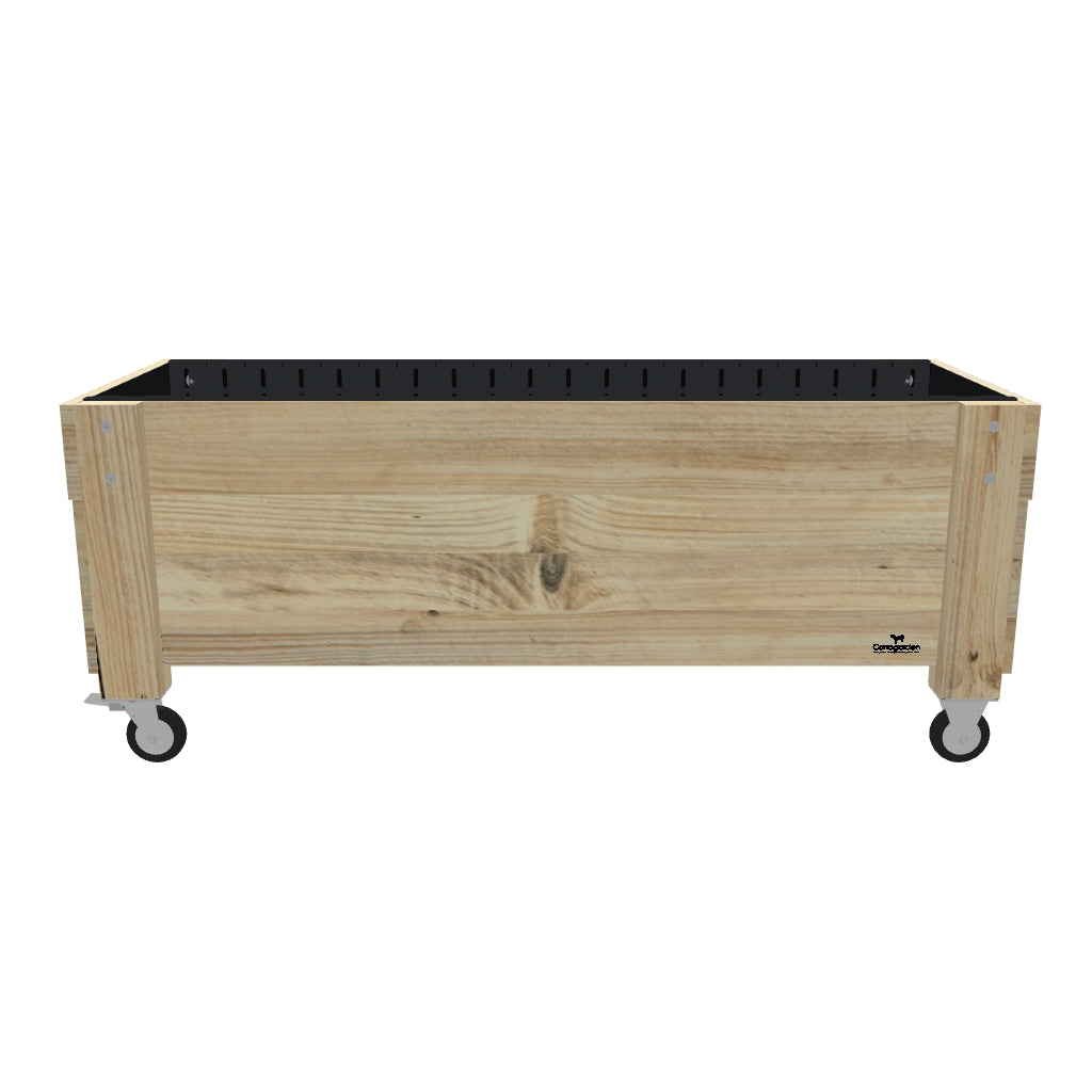 LARGE Planter Box on Wheels, 41cm — portable timber planter box on castors — 3D model