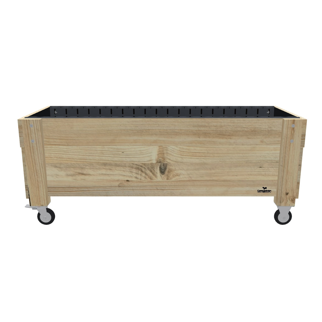 LARGE Planter Box on Wheels, 41cm — portable timber planter box on castors — 3D model