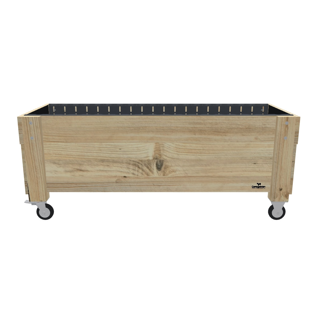 LARGE Planter Box on Wheels, 41cm — portable timber planter box on castors — 3D model
