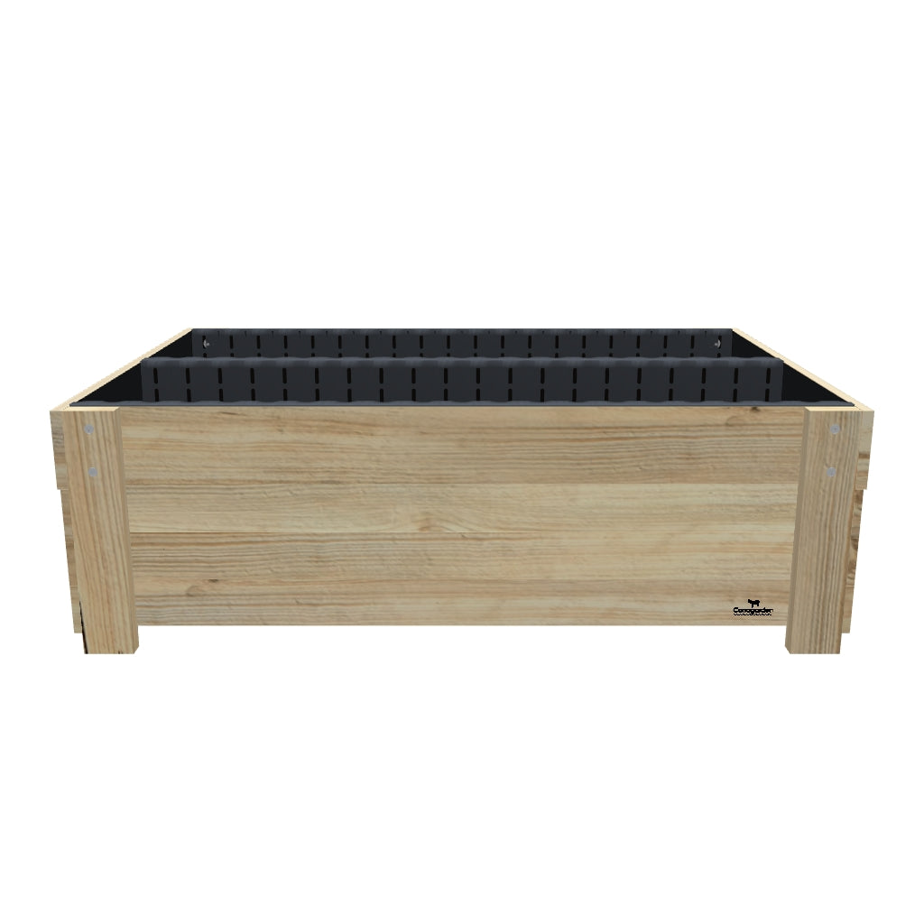 Wide Planter Boxes on Legs Kits - 50cm high, 50cm high 41cm deep — timber garden bed, dimensions labelled — 3D model