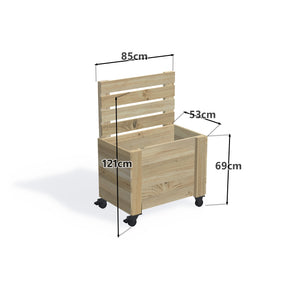 Privacy Screen Planter Box (draft), 2 Pot (85cm) / Cafe Barrier (1.1m) / With Castors — timber planter boxe, dimensions labelled