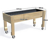 Large Raised Garden Bed with Wheels Kit - 157x60x80cm(h), 23cm — timber garden bed, dimensions labelled