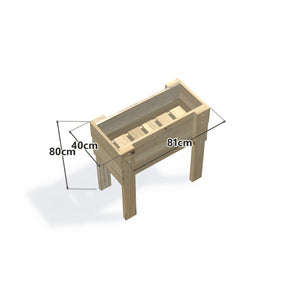 Slimline Planter Box with Trellis, Compact (1 Trough) / High 80cm — timber planter boxe, dimensions labelled
