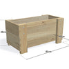 Slimline Planter Box with Trellis, Compact (1 Trough) / Low 40cm — timber planter boxe, dimensions labelled