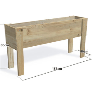 Slimline Planter Box with Trellis, Large (2 Troughs) / High 80cm — timber planter boxe, dimensions labelled