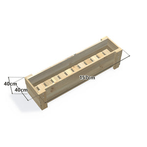 Slimline Planter Box with Trellis, Large (2 Troughs) / Low 40cm — timber planter boxe, dimensions labelled
