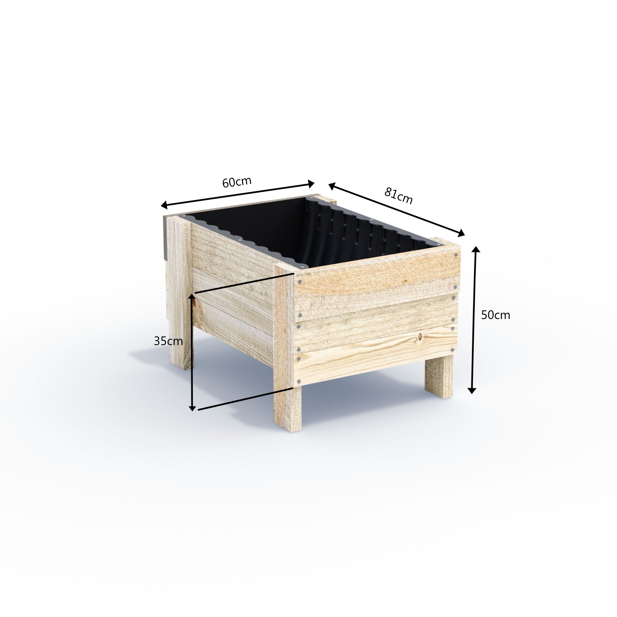 COMPACT Planter Box - Timber 81x60x50cm(h)